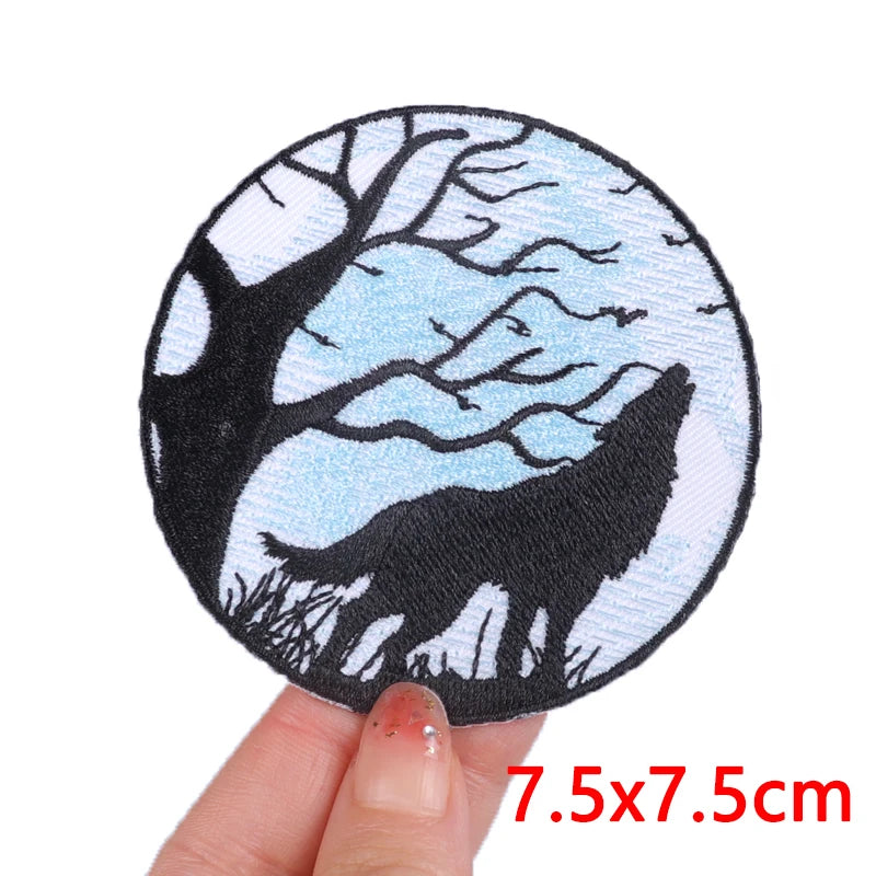 Wave/Dolphin Shark Patch Outdoor Embroidery Patch Iron On Patches For Clothing Thermoadhesive Patches On Clothes Sewing Applique