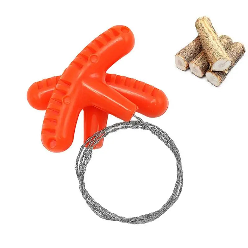 High-quality Multi-purpose Mini Pocket Wire Saw Stainless Steel Wire Saw Orange Outdoor Camping Emergency Survival Gear Tools