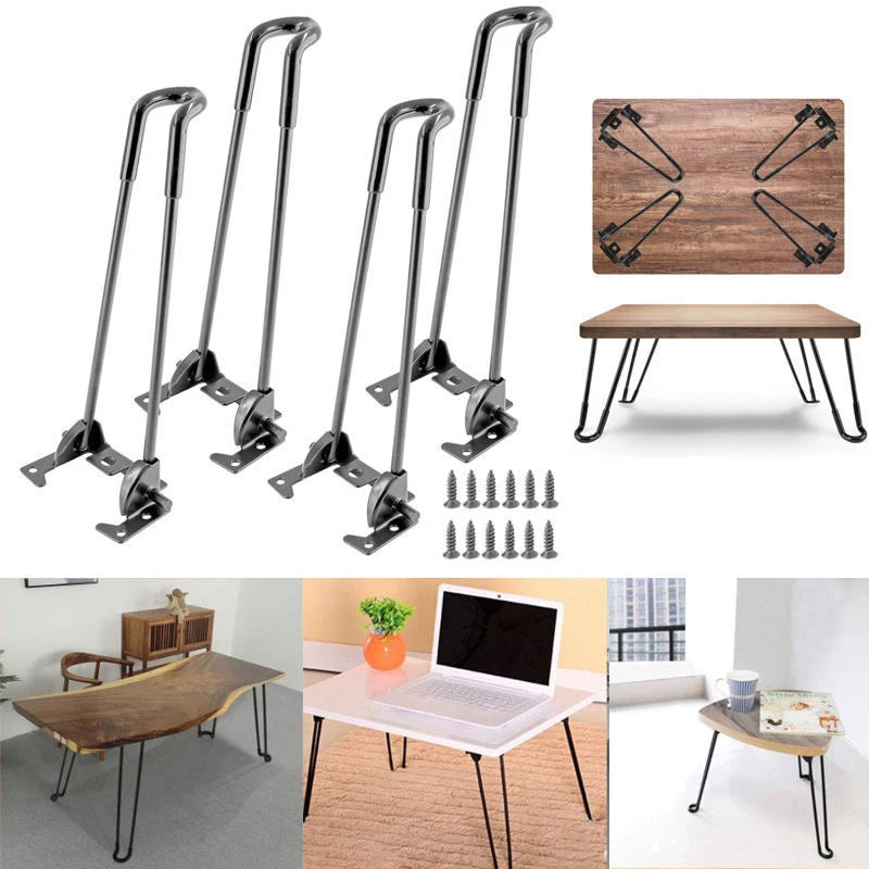 1Pcs Metal Table Legs Folding Support Furniture Legs DIY Home Bench Dining Desk End Coffee Table Feet Accessories