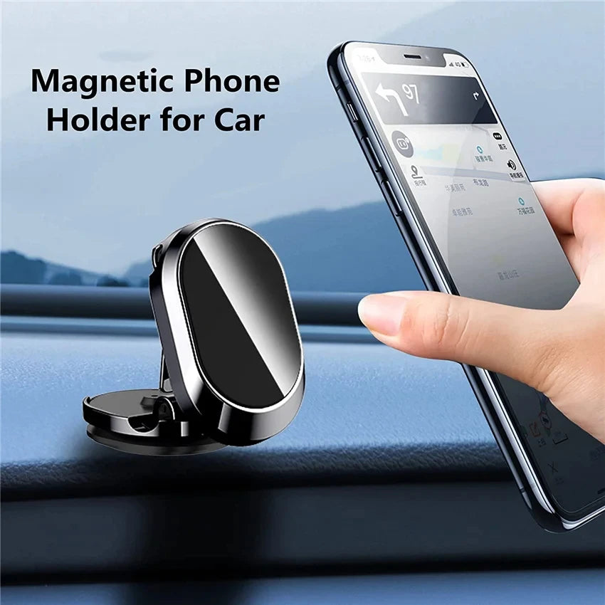 Rotating Folding Magnetic Bracket Car Dashboard Navigation Metal Bracket Suspension Multiangle Adjustment Mobile Phone Universal