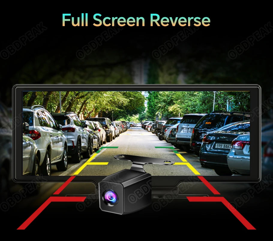 2024 K2 10.26" Dash Cam 4K 2160P Rearview Camera Carplay & Android Auto GPS Navigation with Voice Control Car DVR BT FM Monitor