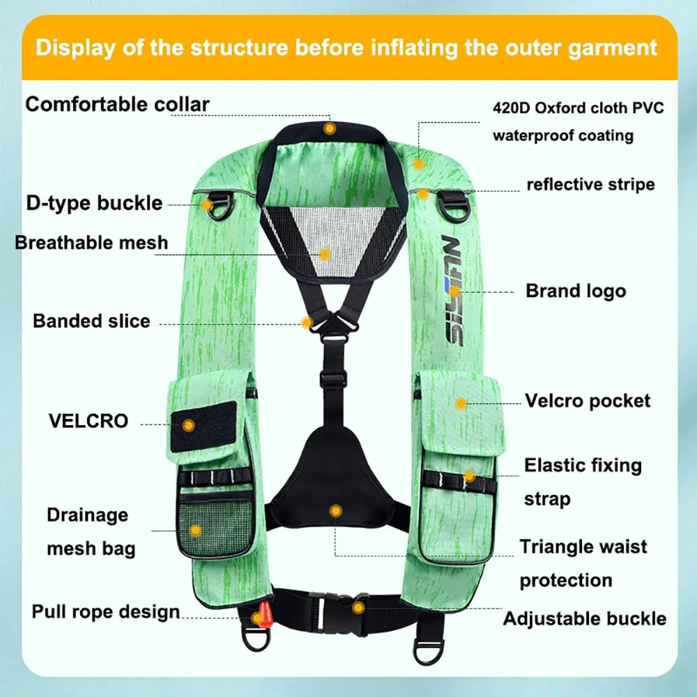 New Life Jacket Swiming Fishing Life Vest Automatic Inflatable Adult Lightweight Marine Fishing Swimming Survival Jacket Vest