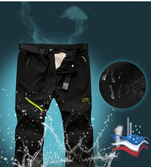 Ski Pants Men Women Outdoor Windproof Waterproof Warm 2 in 1 Fleece Pants Thick Warm Trousers Trekking Hiking Pants Ski Clothing