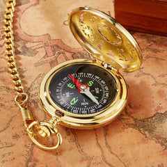 Vintage Bronze Flip Compass Pocket Watch Design Outdoor Hiking Navigation Kid Gift Retro Metal Portable Compass Survival Tools