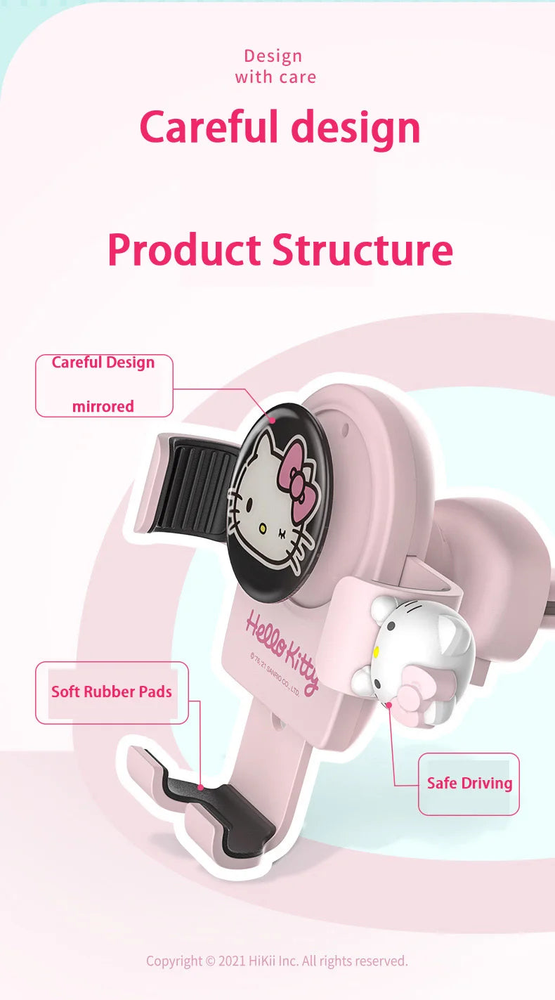 Hello Kitty mobile phone car mount  aromatherapy air vent clip car navigation rack suction cup  support car fixed