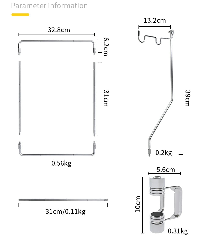 Outdoor IGT Table Supply Portable Light Pole Bracket Stainless Steel Desktop Bracket Camping IGT Table Accessories New