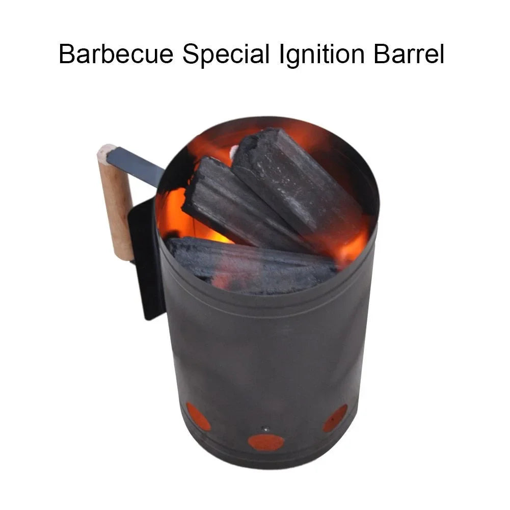 Barbecue Tools With Handle Ignition Anti Slip Outdoor Camping Carbon Chimney Starter Fire Grill Charcoal Fast Stove Barrels