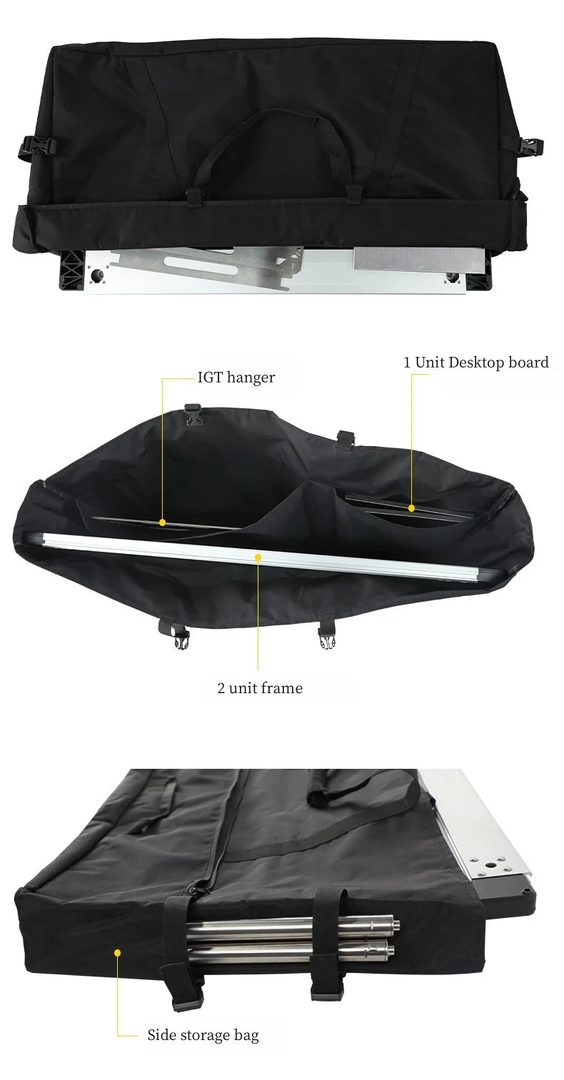 3 Unit IGT Table Storage Package Outdoor Camping IGT Table Accessories Portable Oxford Cloth 3-unit Desktop Frame Storage Bag