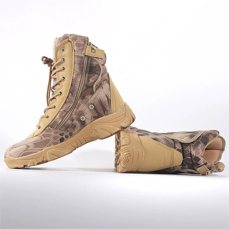 Outdoor Training Men Tactical Boots High-Top Desert Shoes Camouflage Combat Hunting Climbing Botas Hiking Shoes