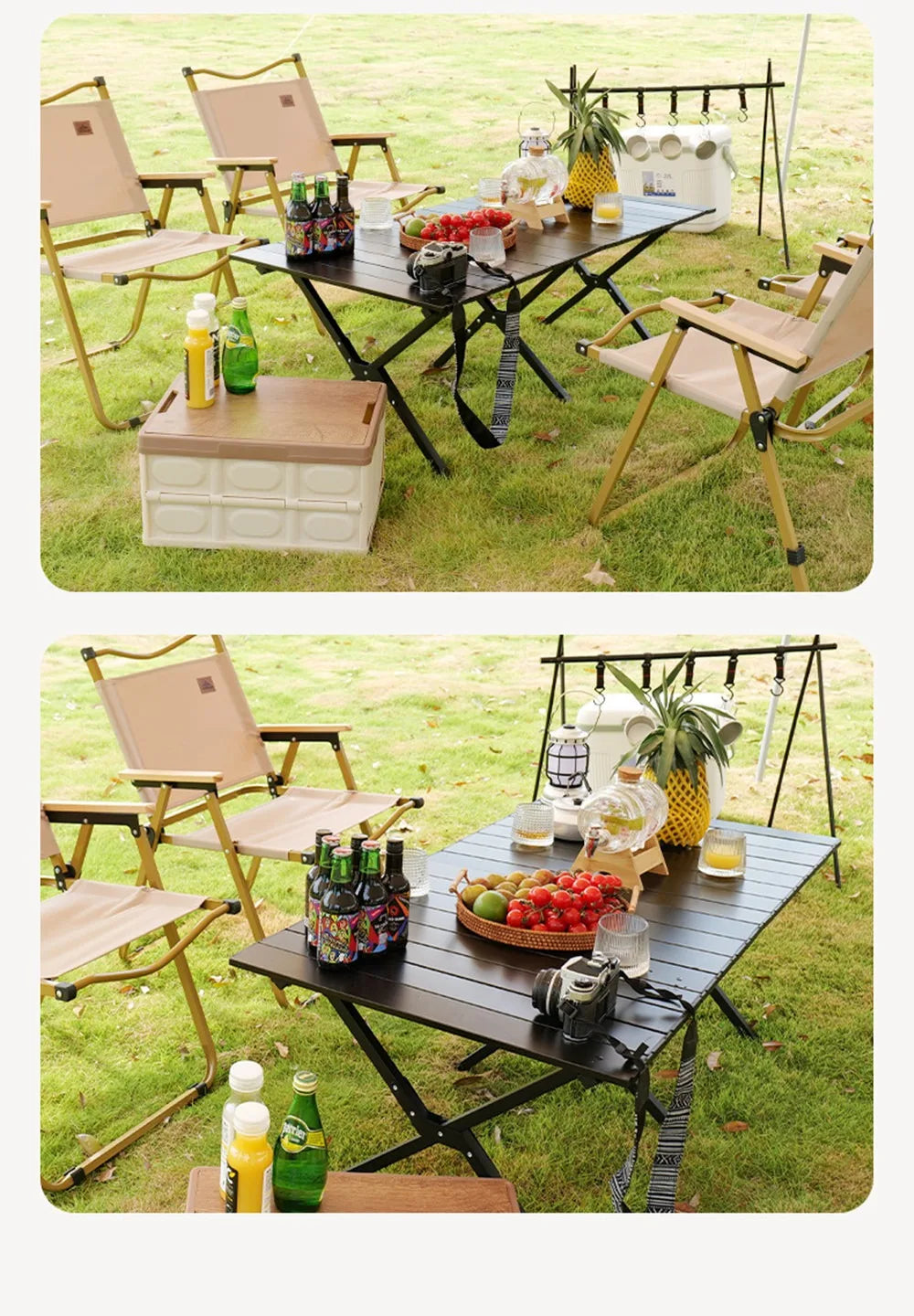 Folding Camping Table Chair Set Outdoor Family Grill Nature Hike Desk Ultralight Aluminium Removable Table Storage Equipments