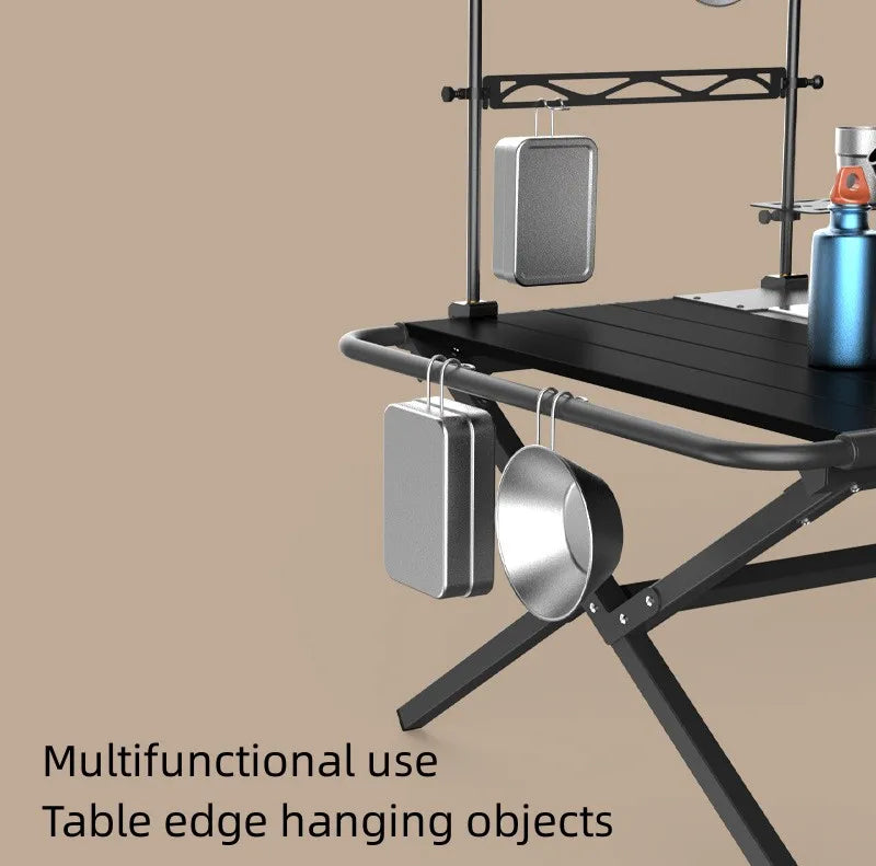 Tryhomy Camping Egg Roll Table Outdoor BBQ Picnic IGT Table Spliceable Aluminum Alloy Table Portable Folding Omelet Table