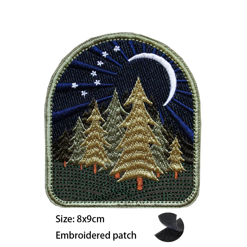 3D Embroidery Camping Mountaineering Unique Hot Air Balloon, Landscape Backpack, Custom Patches for Clothing, New Design