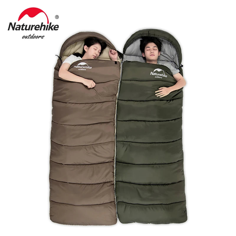 Naturehike Sleeping Bag Ultralight Winter Cotton Sleeping Bag Warmth Double Person Sleeping Bag Spliceable Camping Sleeping Bags