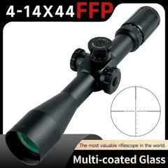 4-14X44 FFP Riflescope Red/Green Cross Spotting Hunting Optical Scope Tactical Long Range Shooting Snipe Airsoft Sight 11mm/20mm