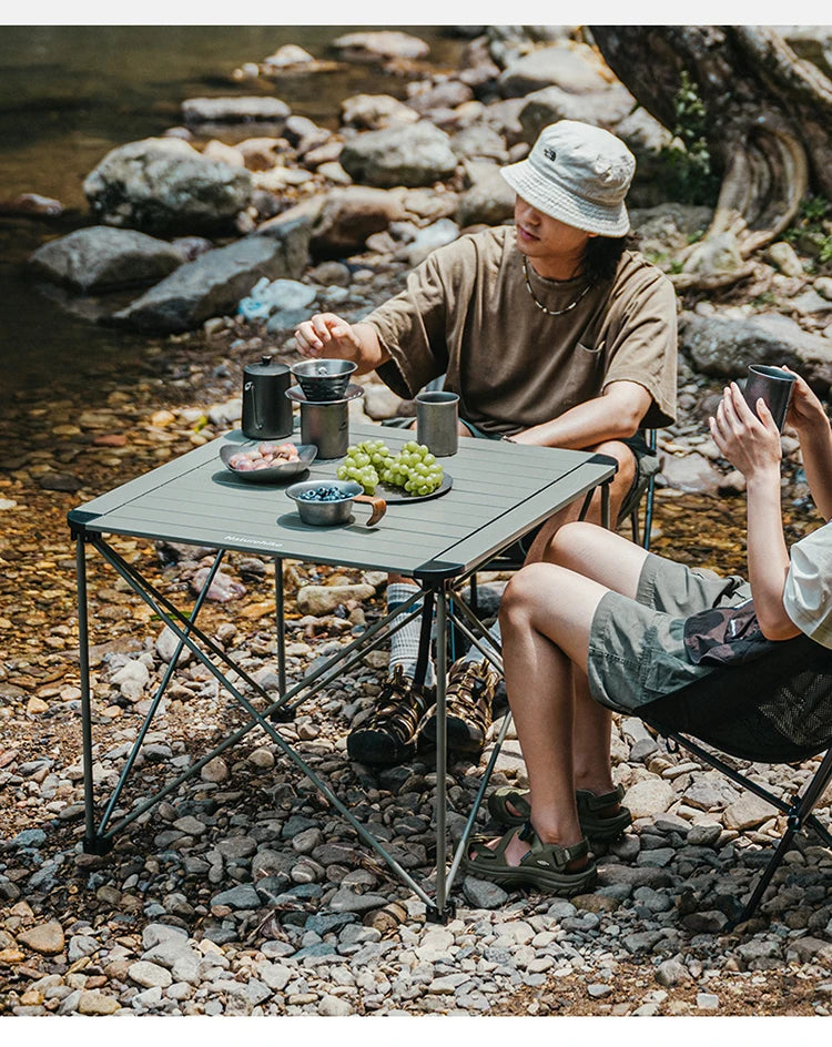 Naturehike Outdoor Ultra Light Aluminum Alloy Portable Folding Table Camping Picnic Table and Chair CNK2450JJ013