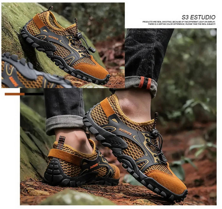 Summer Men's Hiking Shoes Mesh Outdoor Breathable Men's Sports Shoes Climbing Shoes Men's Sports Shoes Quick Dry Water Shoes