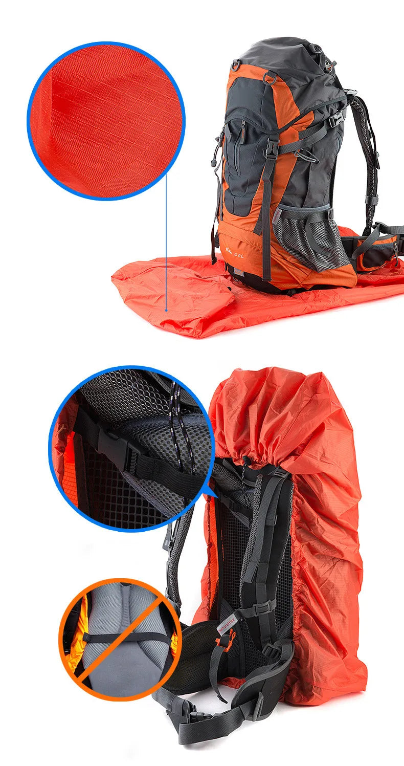 NatureHike Bag Cover 20~75L Waterproof Rain Cover For Backpack Camping Hiking Cycling School Backpack Luggage Bags Dust Covers