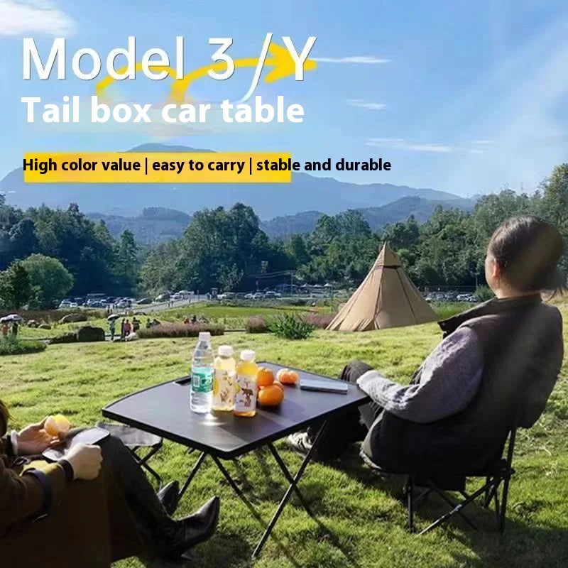 For Tesla Model Y Model 3 Travel Trunk Table Board Portable Folding Picnic Table Chairs Travel Trunk Specific Accessories