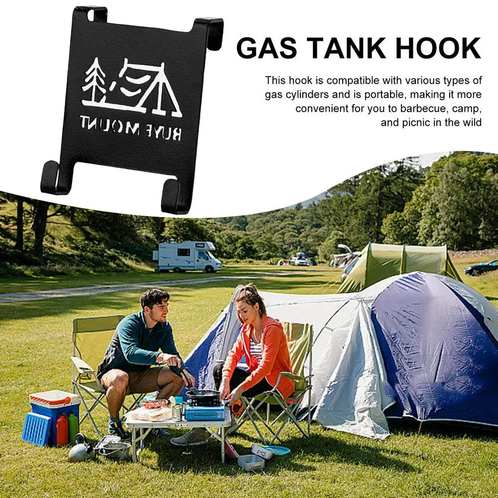 Hang Gas Canister For Camping Tables Hook Stainless Steel Stove Tank Hanger Hook Outdoor Camping Table Gas Stove Tank Organizer