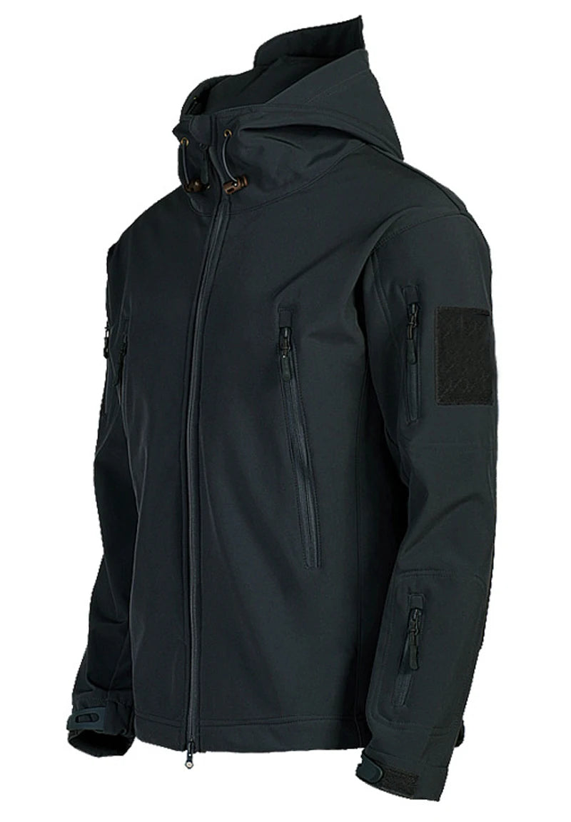 Autumn and Winter Men's Tactical Jacket Waterproof Fleece Soft Shell Men's Outdoor Sports Windproof Jacket