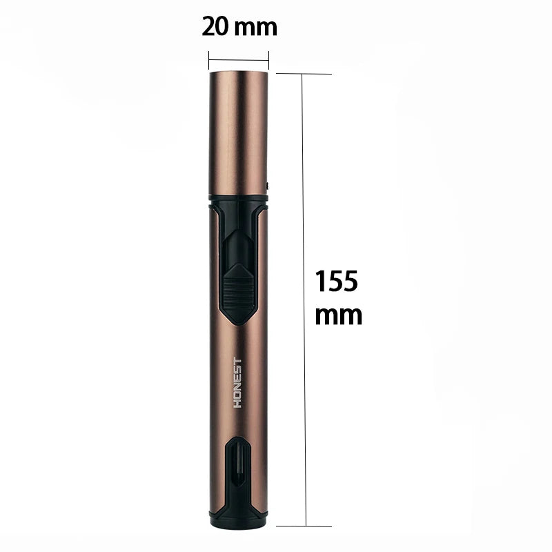 New HONEST Metal Torch Windproof Lighter Refillable Pen Lighter Jet Flame Butane Lighter Kitchen BBQ Candle Camping Men's Gadget