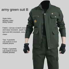 Army Green Man Suit Unified Military Clothing Men Work Clothes Outdoors Camping Mountaineering Wear Long Sleeve Military Uniform