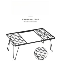 Outdoor IGT Folding Iron Mesh Table Multifunctional Storage Rack Bamboo Board Dining Table Portable Free Splicing