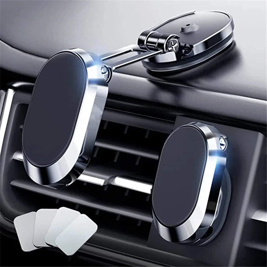 Rotating Folding Magnetic Bracket Car Dashboard Navigation Metal Bracket Suspension Multiangle Adjustment Mobile Phone Universal