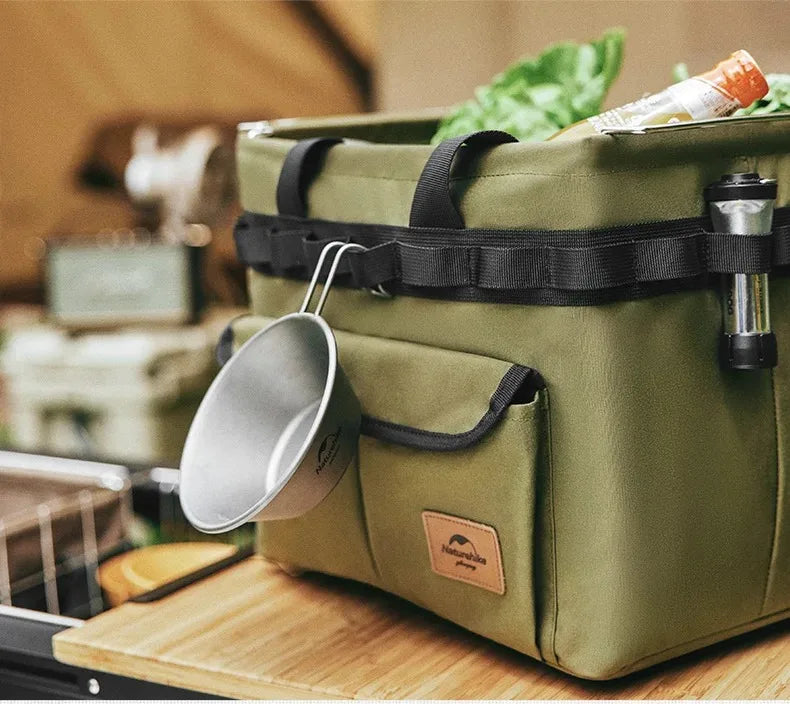 Naturehike Folding Storage Basket 20L Oxford Bracket Storage Box Outdoor Multiple Pockets Sundry Storage Bag for IGT Camp Table