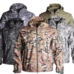 Outdoor Jacket Soft Shell Jackets Tactical Jackets Windproof Waterproof Men Soft Fleece Jackets Mens Hooded Coat Hunting Clothes