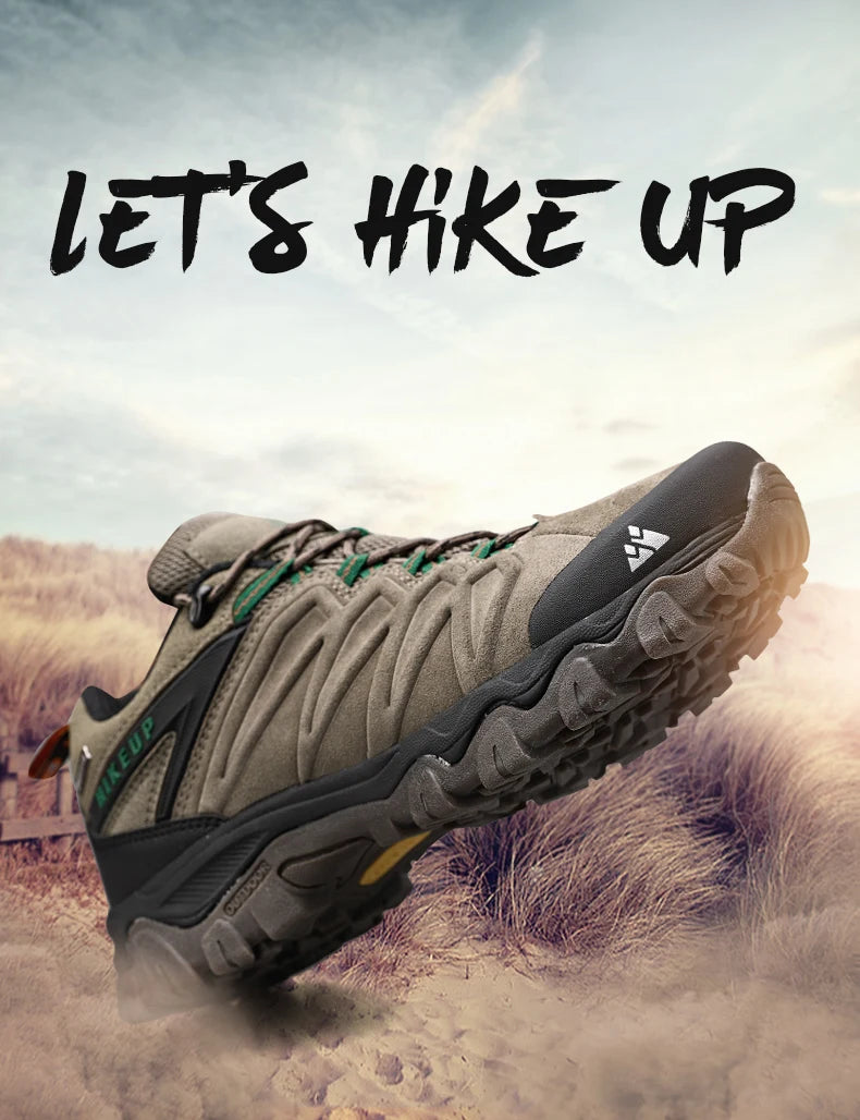 HIKEUP Non-slip Wear-Resistant Outdoor Hiking Shoes Breathable Splashproof Climbing Men Sneaker Trekking Hunting Tourism