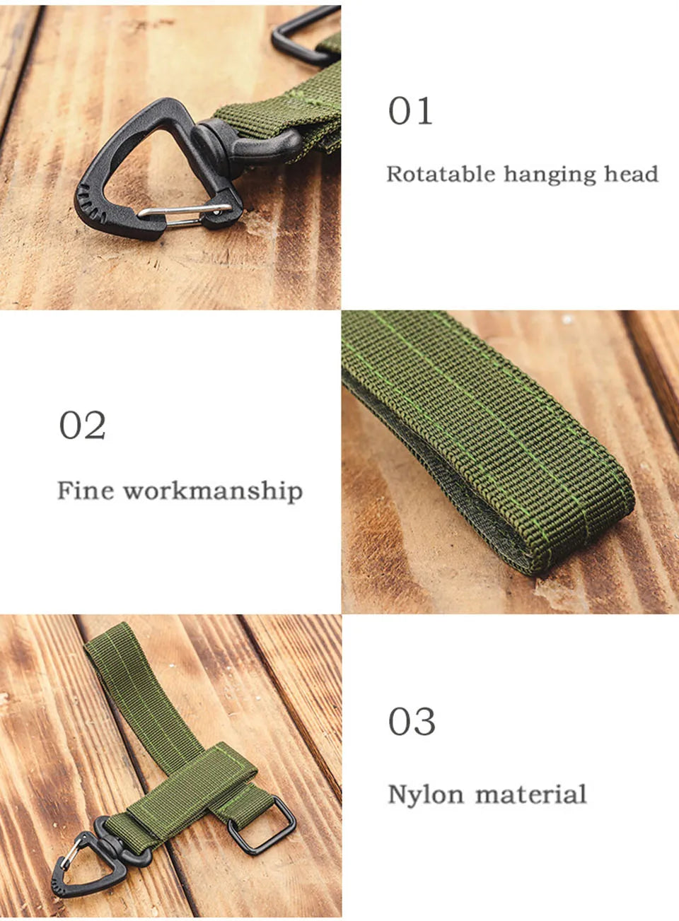 Multi-purpose Nylon Gloves Hook Outdoor Camping Tactical Climbing Rope Holder Anti-lost Hanging Buck Strap Safety Clip Belt