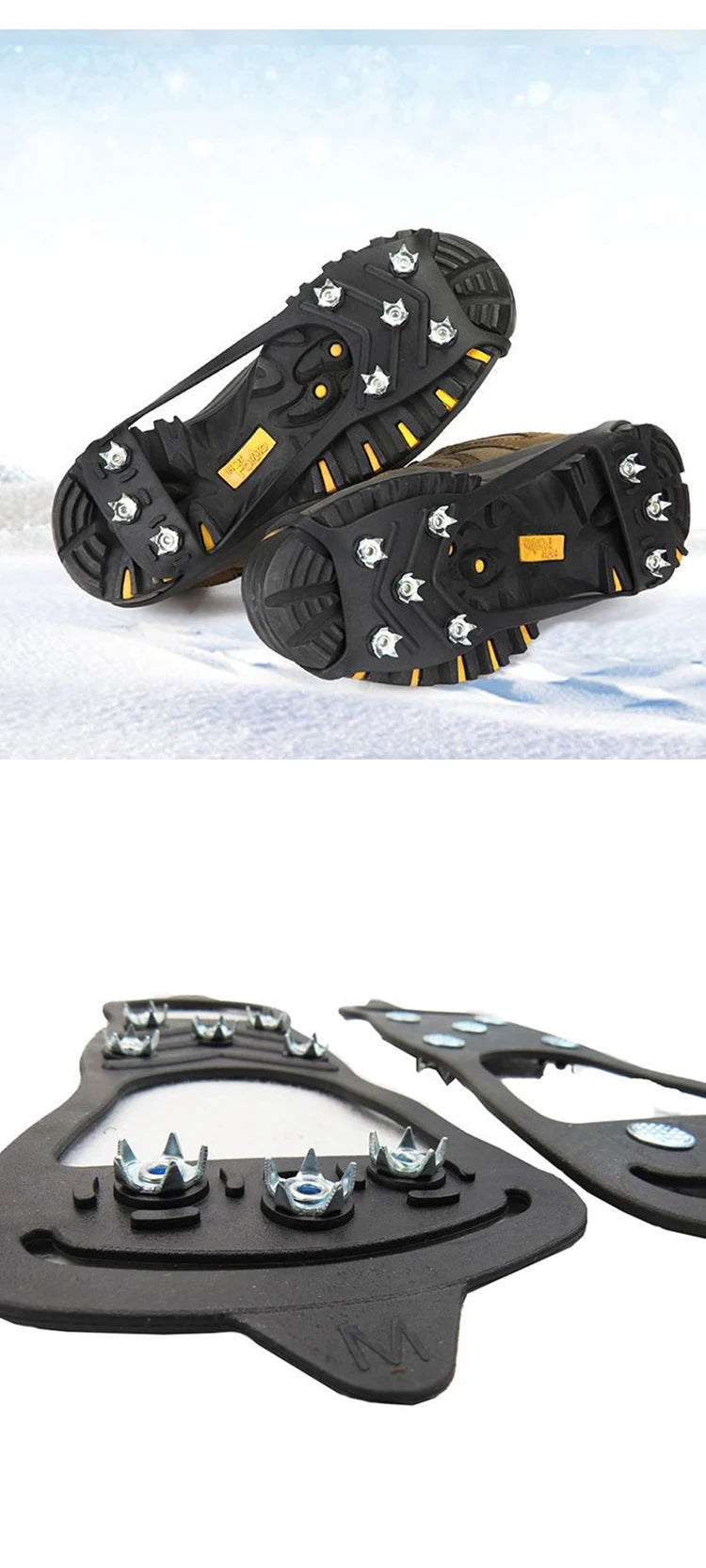 8 Teeth Ice Gripper Spike for Shoes Winter Outdoor Anti-Slip Hiking Mountain Climbing Ice Snow Crampons Anti-slip Shoe Covers