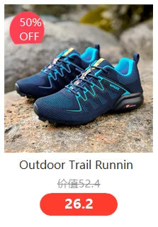 Original Men Hiking Shoes Breathable Mesh Men Sneakers Lightweight Outdoor Running Sport Cycle Lock Shoes Men Camping Trekking