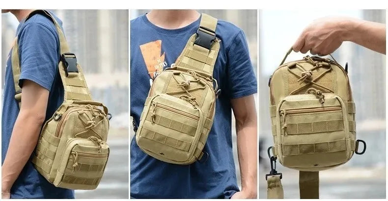 Men's Outdoor Chest Bag Military Tactical Shoulder Bag Sling Backpack 900D Oxford Mountaineering Camping Fishing Hiking Molle Mi