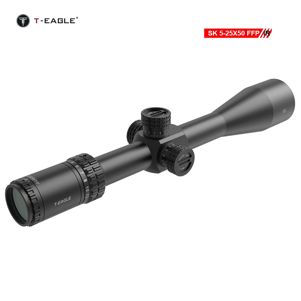 T-eagle SK5-25X50 FFP IR Tactical Riflescope Spotting Rifle Scope Hunting Optical Collimator Airsoft Airgun Sight Etched Glass