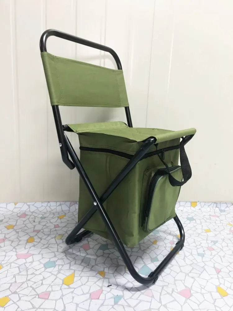 Outdoor Camping Folding Portable Cooler Chair Picnic Fishing Beach Hiking Outdoor Backpack Ultralight Seat Table Camping Stools