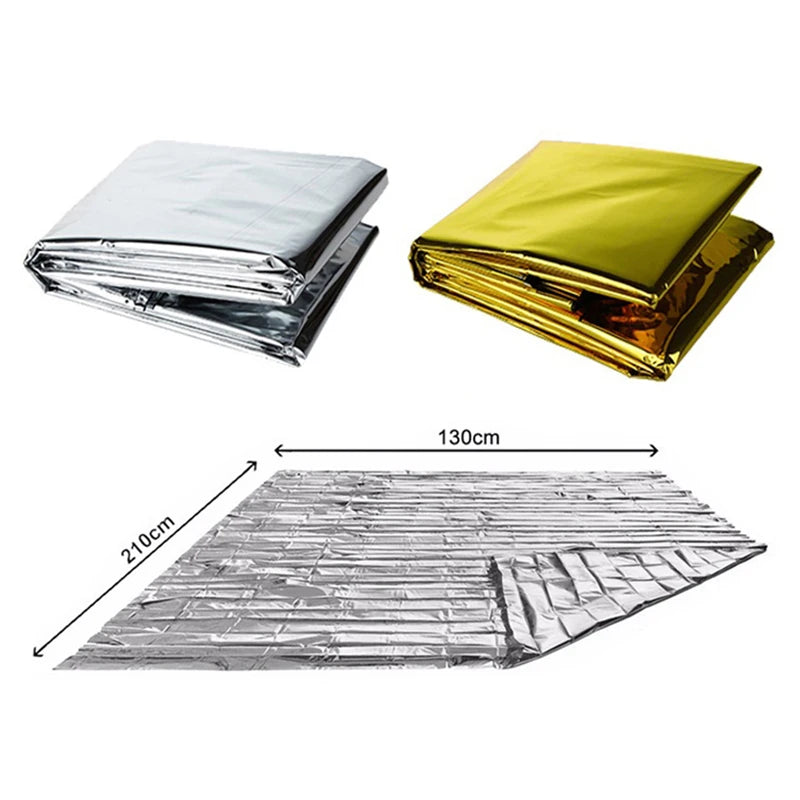 Outdoor Low Temperature Rescue First Aid Kit Insulation Blanket Campsite Keeping Foil Polyester Film Lifesaving Warm Insulation