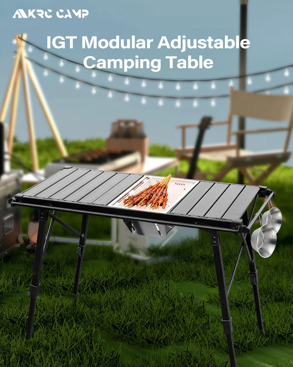 KRC CAMP Camping Folding Table IGT Table Lightweight Camp BBQ Grill Table Outdoor Picnic Fishing Table IGT Set Picnic Equipment