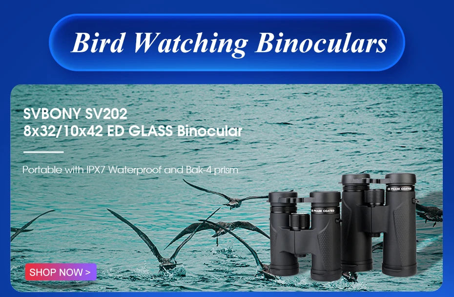 Svbony SV47 8x42/10x42 HD Binoculars Waterproof Spotting Scope for Adults, FMC Lens, Bak4 Prism for Hiking and Wildlife Observe