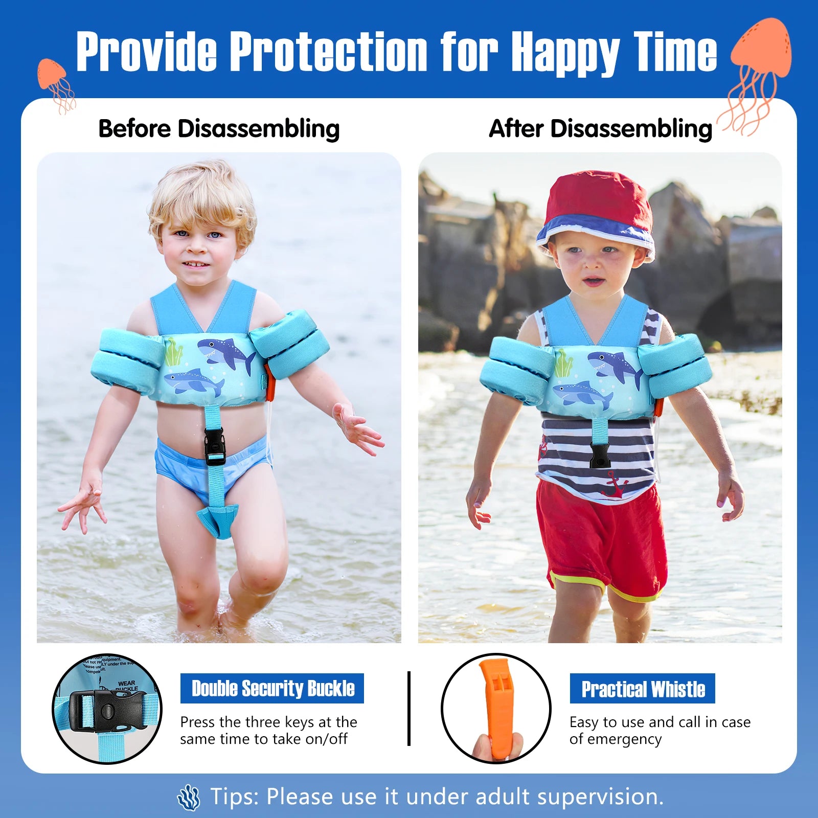 Baby Arm Ring Buoyancy Vest Garment Of Floating Kids Safety Life Vest 6-32KG Cartoon Children's Swim Life Jackets Puddle Jumper