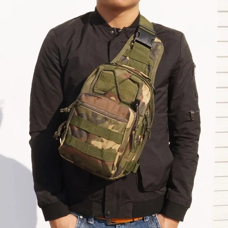 Men's Outdoor Chest Bag Military Tactical Shoulder Bag Sling Backpack 900D Oxford Mountaineering Camping Fishing Hiking Molle Mi