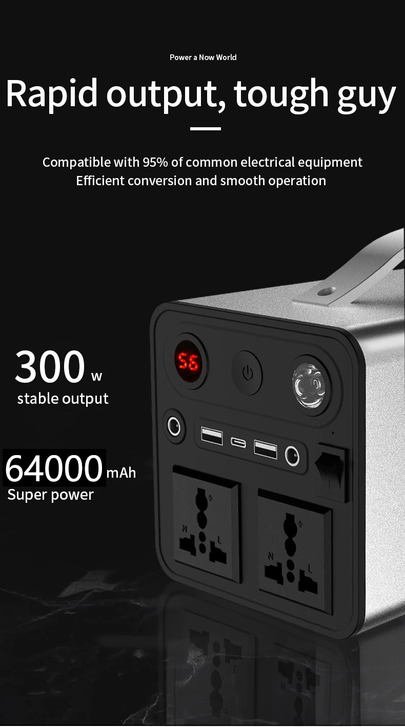 90000mAh 300W Portable Power Station 45000mAh 180W Outdoor Emergency Power Supply Power Bank Generator DC output Battery Charger