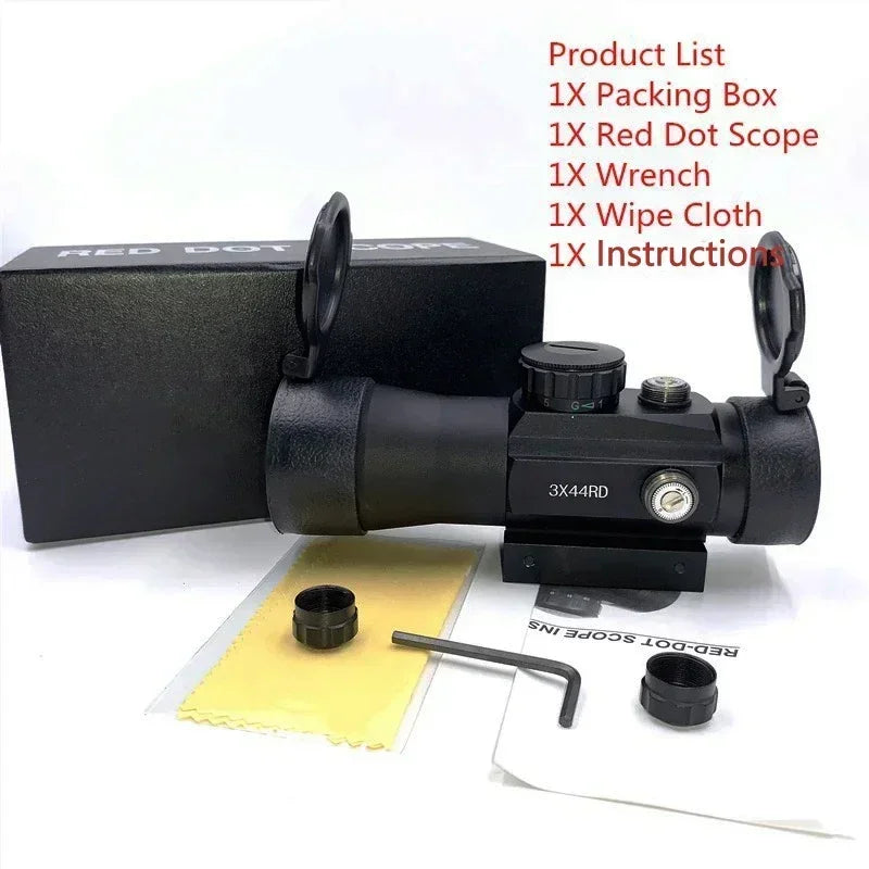 3x44 Red Dot Scope 1x40 Hunting Lunettes Telescopic Sight 11/20mm Track Installation Spotting Scope for Rifle Outdoor Hunting