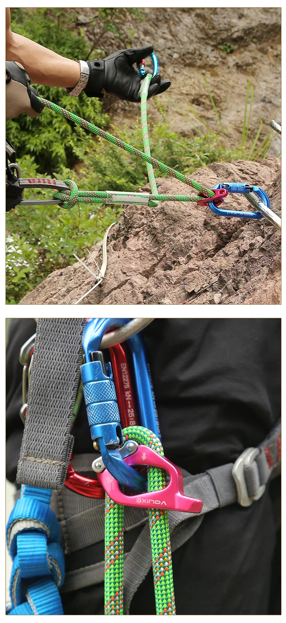 Outdoor Adjust Eye-to-eye Sling Rope Positioning Lanyard Adjuster For Ascend Descend Xinda Rock Climbing SRT Caving Tools