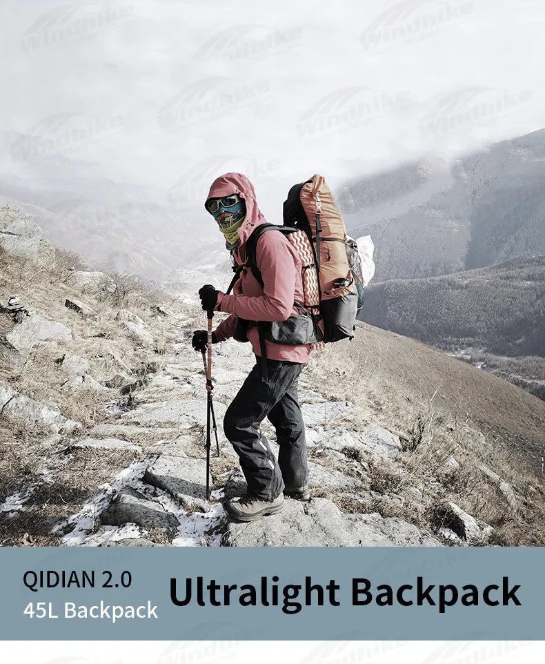 3F UL GEAR 40L+16L QIDIAN 2.0 Camping Backpack Ultralight Fashion Women/Men‘s Outdoor Sport Bag Waterproof Nylon Breathable Bag