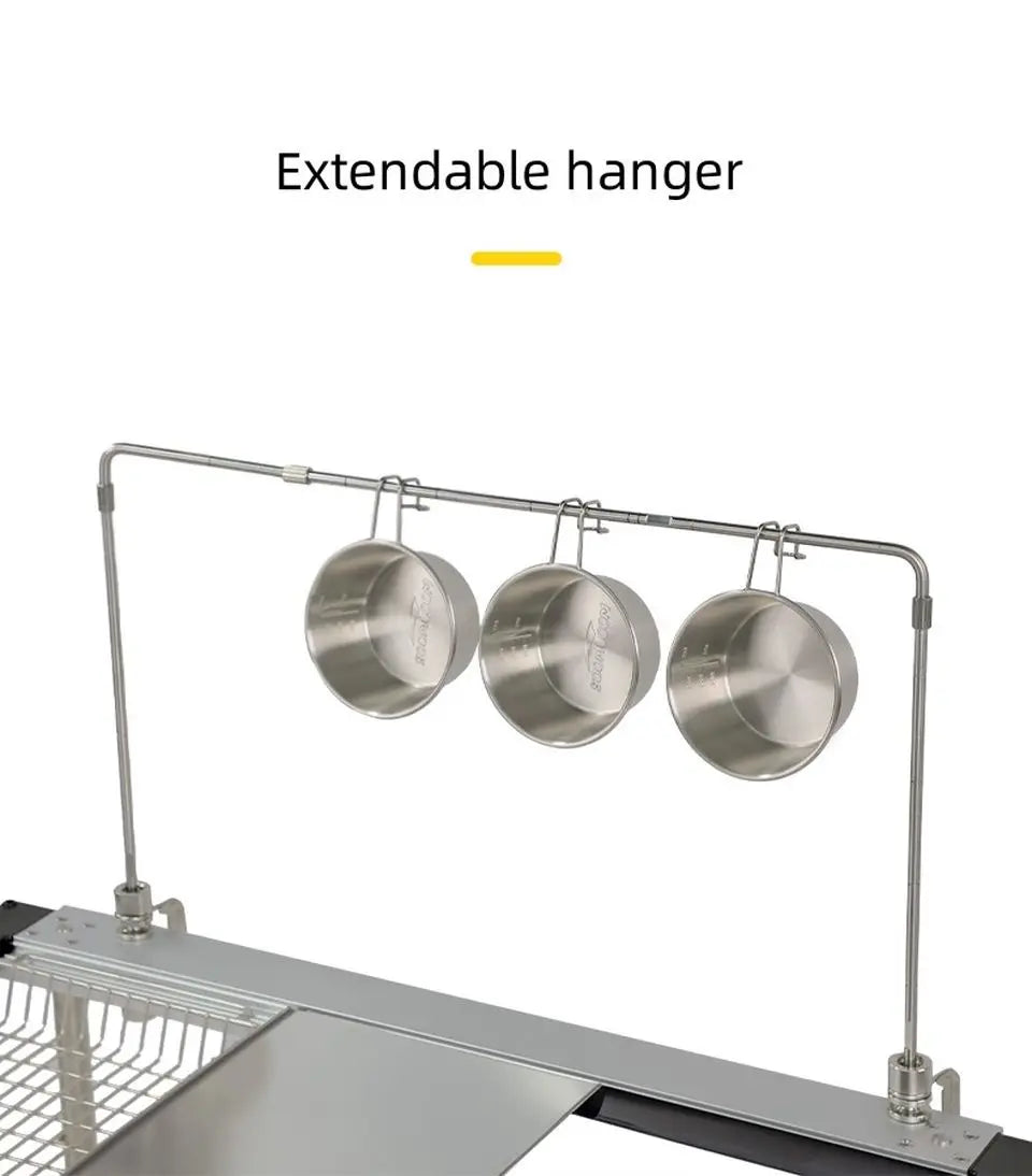 Camping Table Shelf Outdoor IGT Table Accessories Portable Hanger Light Stand Stainless Steel Desktop Storage Rack Hanging Shelf