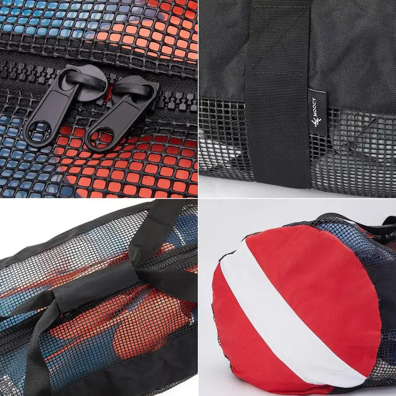 Diving Mesh Bag Nylon Snorkeling Equipment Fins Storage Carrying Tote Outdoor Beach Travel Swimming Organizing Pouch