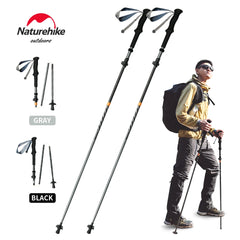 Naturehike Carbon Fiber Climbing Sticks Outdoor Folding Ultralight Trekking Poles Hiking Stick Collapsible Telescopic Stick