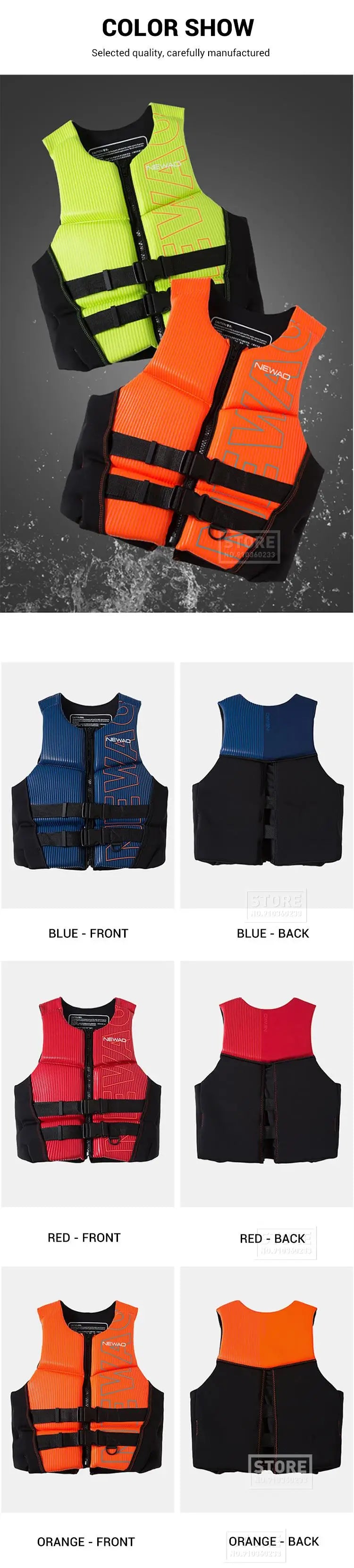 Life Jacket Kayak Adults Life Vest Surf Vest Jet Ski Motorboats Wakeboard Raft Rescue Boat Vest Swimming Fishing Drift Clothing